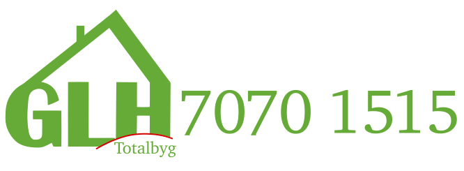 GLH Totalbyg logo med telefonnummer 7070 1515